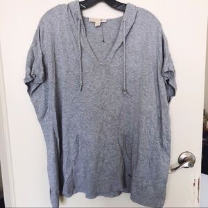 NWOT Michael Kors Gray Short Sleeve Sweater Hoodie